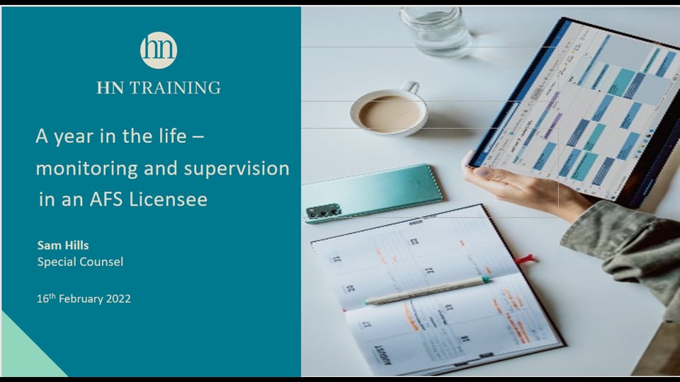 A year in the life monitoring and supervising within an AFSL