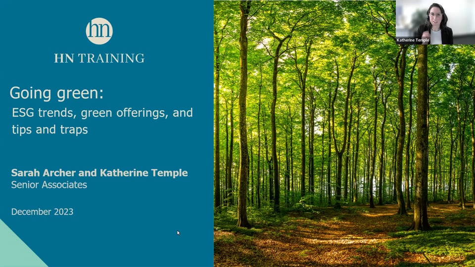 Going green: ESG trends, green offerings, and tips and traps