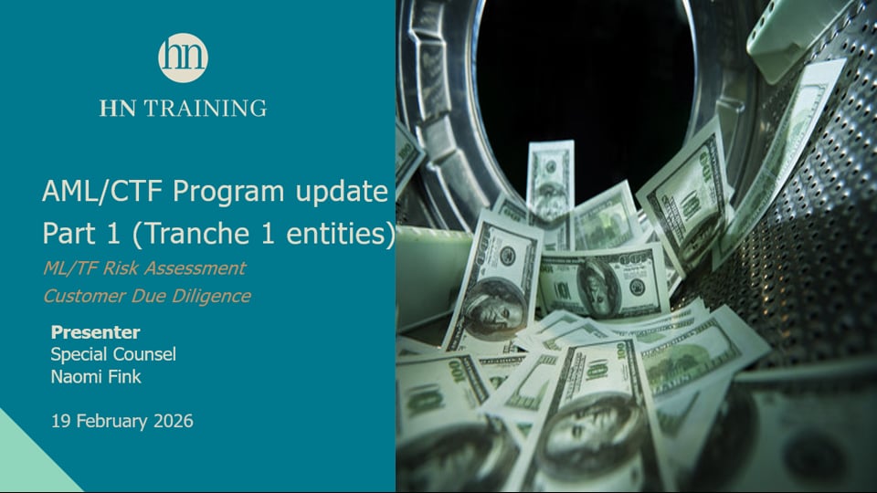 AML/CTF Program Update – Part 1 (for existing Tranche 1 entities)