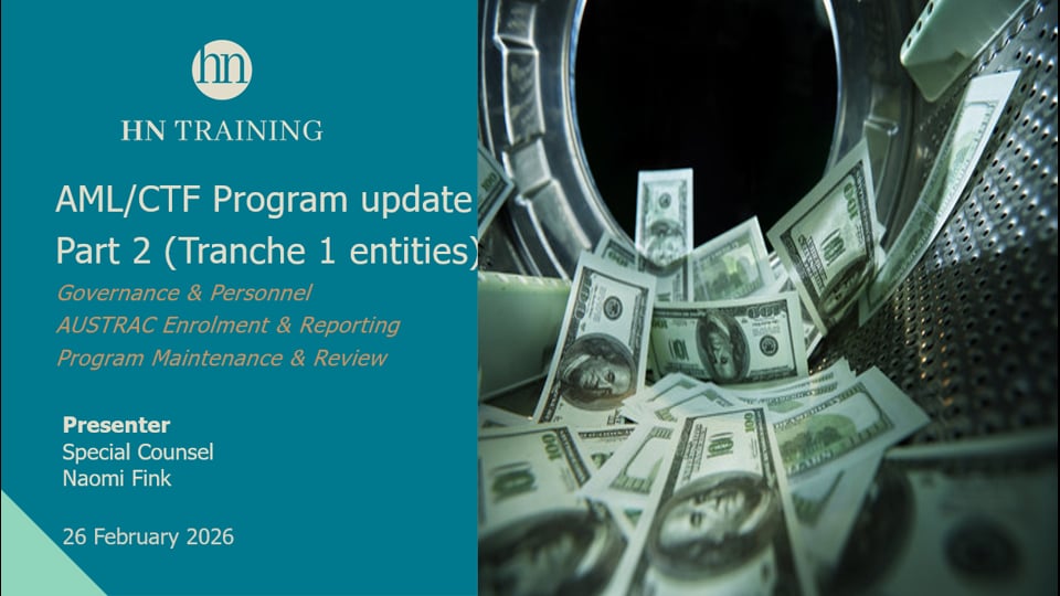 AML/CTF Program Update – Part 2 (for existing Tranche 1 entities)
