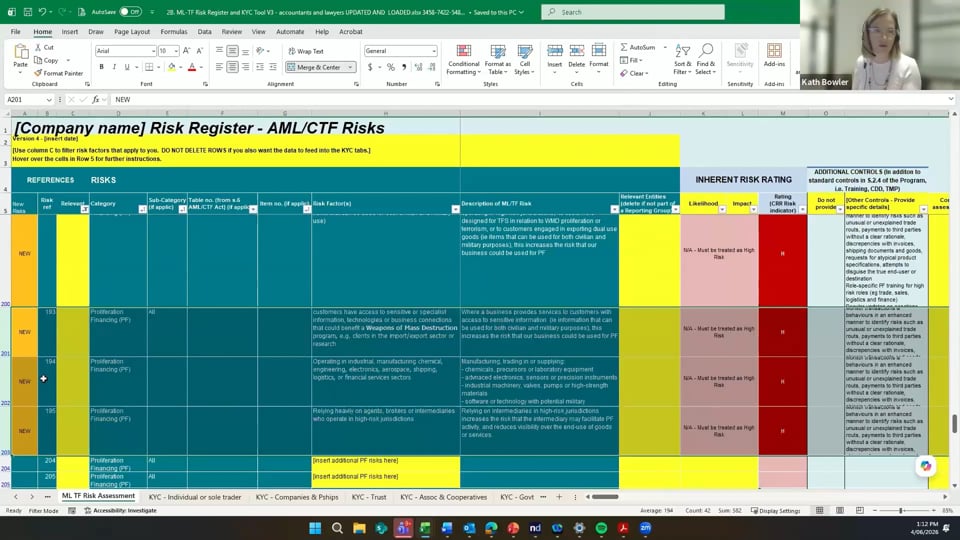 ML/TF Risk Assessment Tool 2B Training