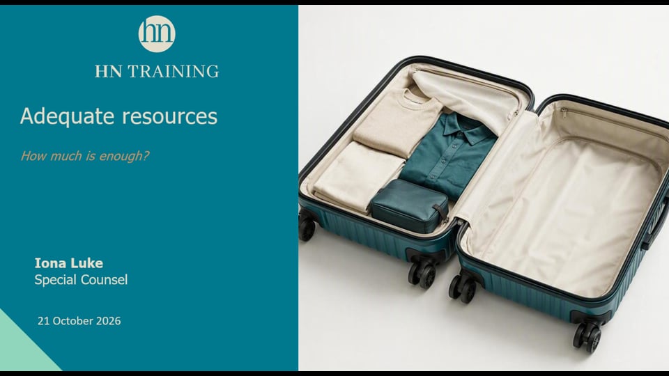 Adequate resources – How much is enough?